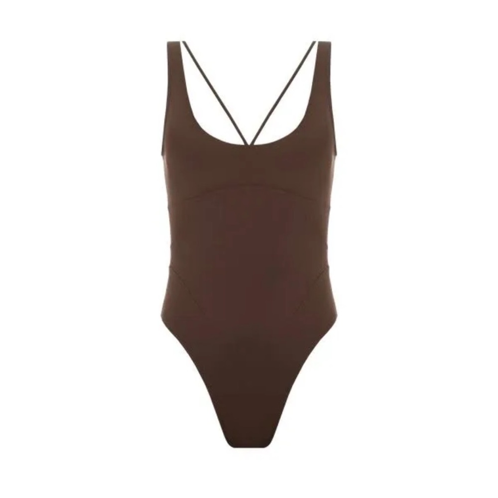 JACQUEMUS Brown Le Raphia 'Le Maillot Signature' One-Piece Swimsuit